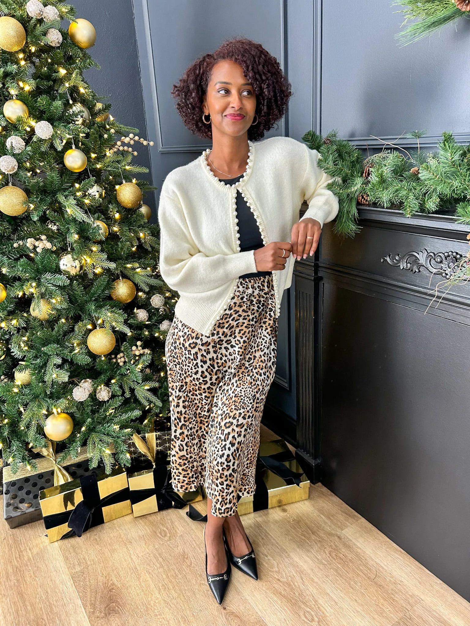 Wild One Leopard Print Midi Skirt