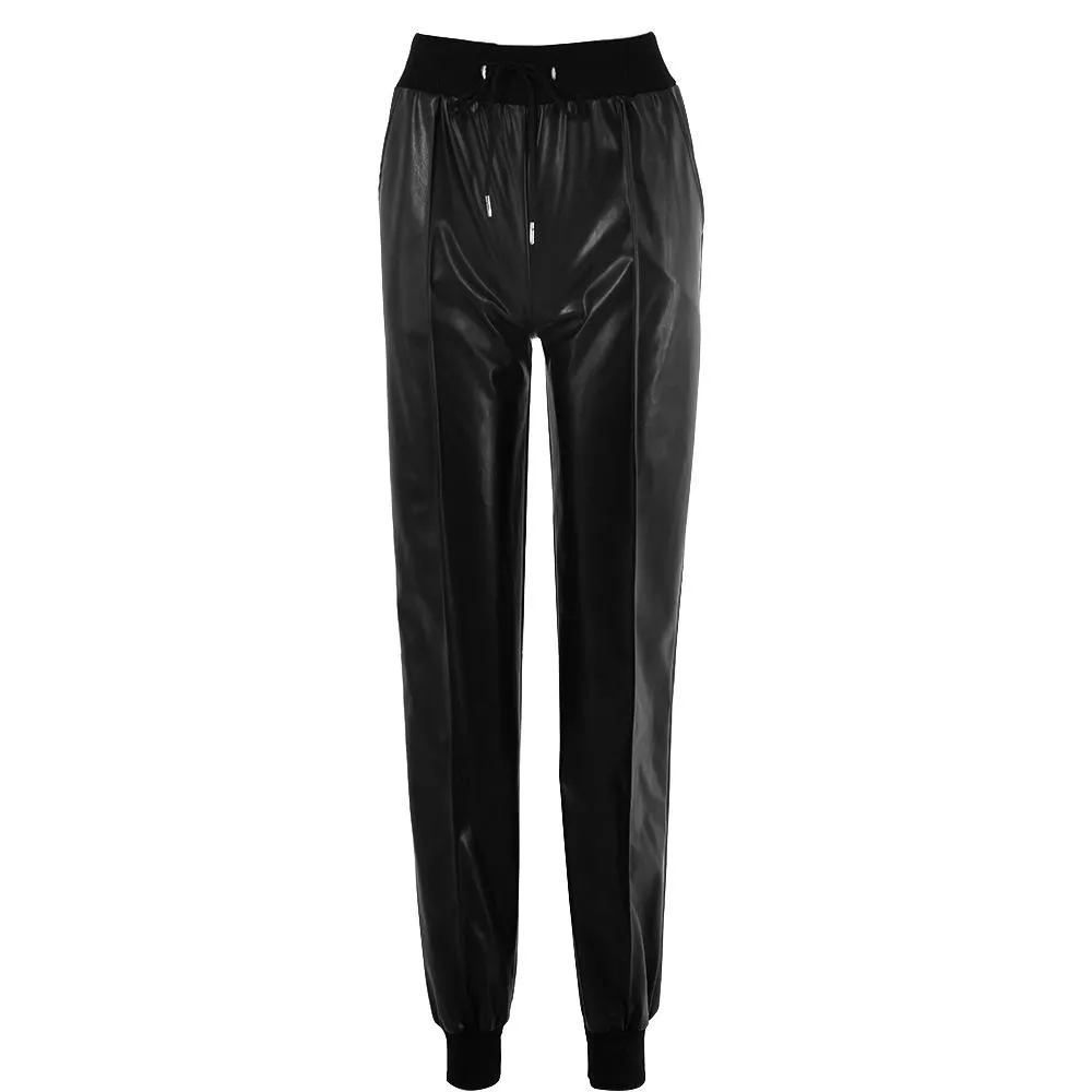 Women Fashion High Waist PU Leather Pants